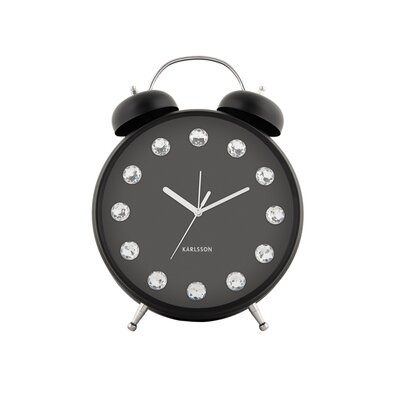 Karlsson 6019BK dizajnové stolné hodiny/budík čierna, pr.. 30 cm