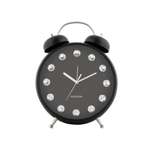 Karlsson 6019BK ceas de masă/ceas cu alarmă,negru, diametru 30 cm