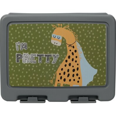 Cutie de plastic pentru gustări Hatu Girafă, 18 x7,5 x 13,5 cm