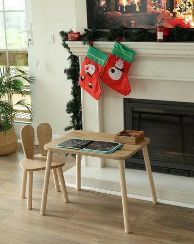 Bunny One Chair Set - Brown gyerekasztal és székek 2 db