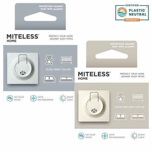 MITELESS® Home Ultrazvukový odpudzovač roztočov vdomácnosti, sivý