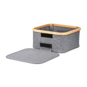 Úložný box G21 30 x 30 x 15 cm, bambusový s víkem, šedý