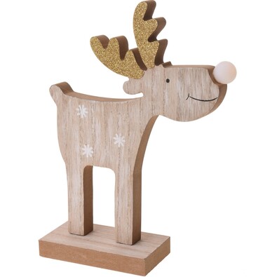 Božični LED severni jelen Oliver zlati, 26 cm
