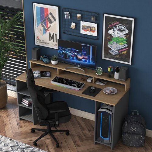 Biurko Hamin Walnut and Anthracite