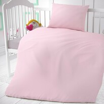 Бавовняна постільна білизна для ліжечка рожевий, 90 x 135 см, 45 x 60 см