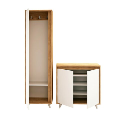 Garderobenset Omnide Oak and White