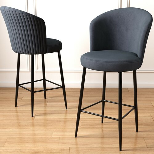 Barstuhl-Set Fora Anthracite, 6 Stück