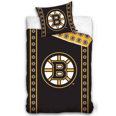 Pościel bawełniana NHL Boston Bruins Stripes, 140 x 200 cm, 70 x 90 cm