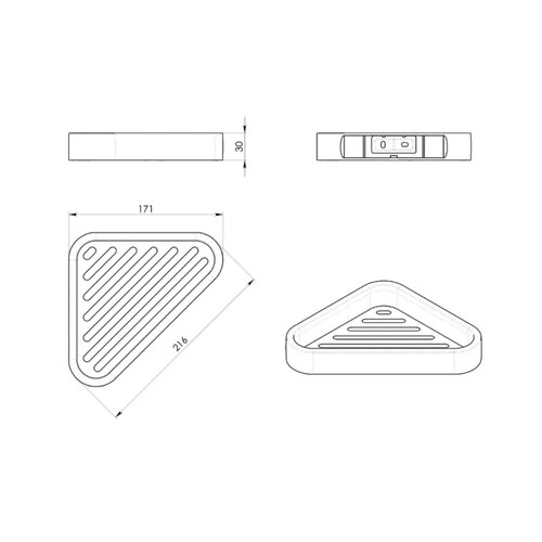 GEDY 3283 Smart кутова полиця для душу, 17 x 3 x 17 см, срібляста