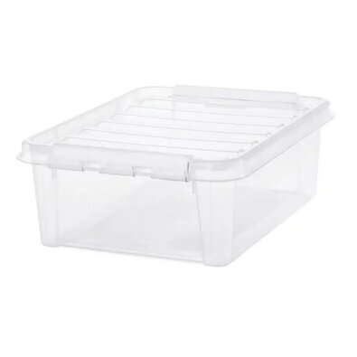 SmartStore Shranjevalni zaboj z belimi sponkamiClassic, 21 l