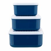 Altom Set of Easy Morning snack boxes, blue, 3 pcs