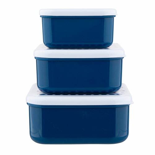 Altom Set of Easy Morning snack boxes, blue, 3 pcs