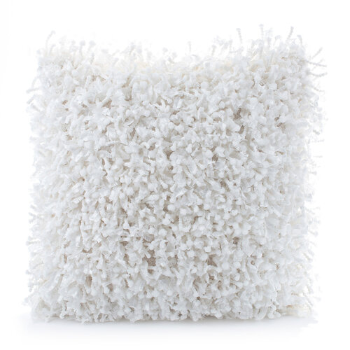 Povlak na polštářek Shaggy bílá, 45 x 45 cm