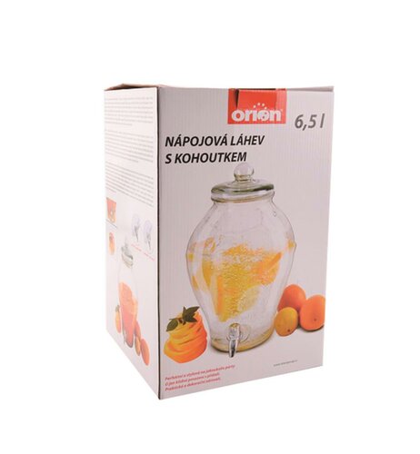 Orion Steklena steklenica z pipico APPLE, 6,5 l