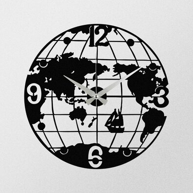 Настінний годинник World S018 Black, 48 × 48 см