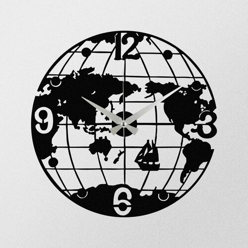 Настінний годинник World S018 Black, 48 × 48 см