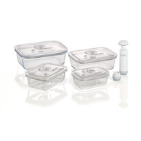 Set recipiente de vidat CASO VacuBoxx E-Set, din sticlă, cu capac