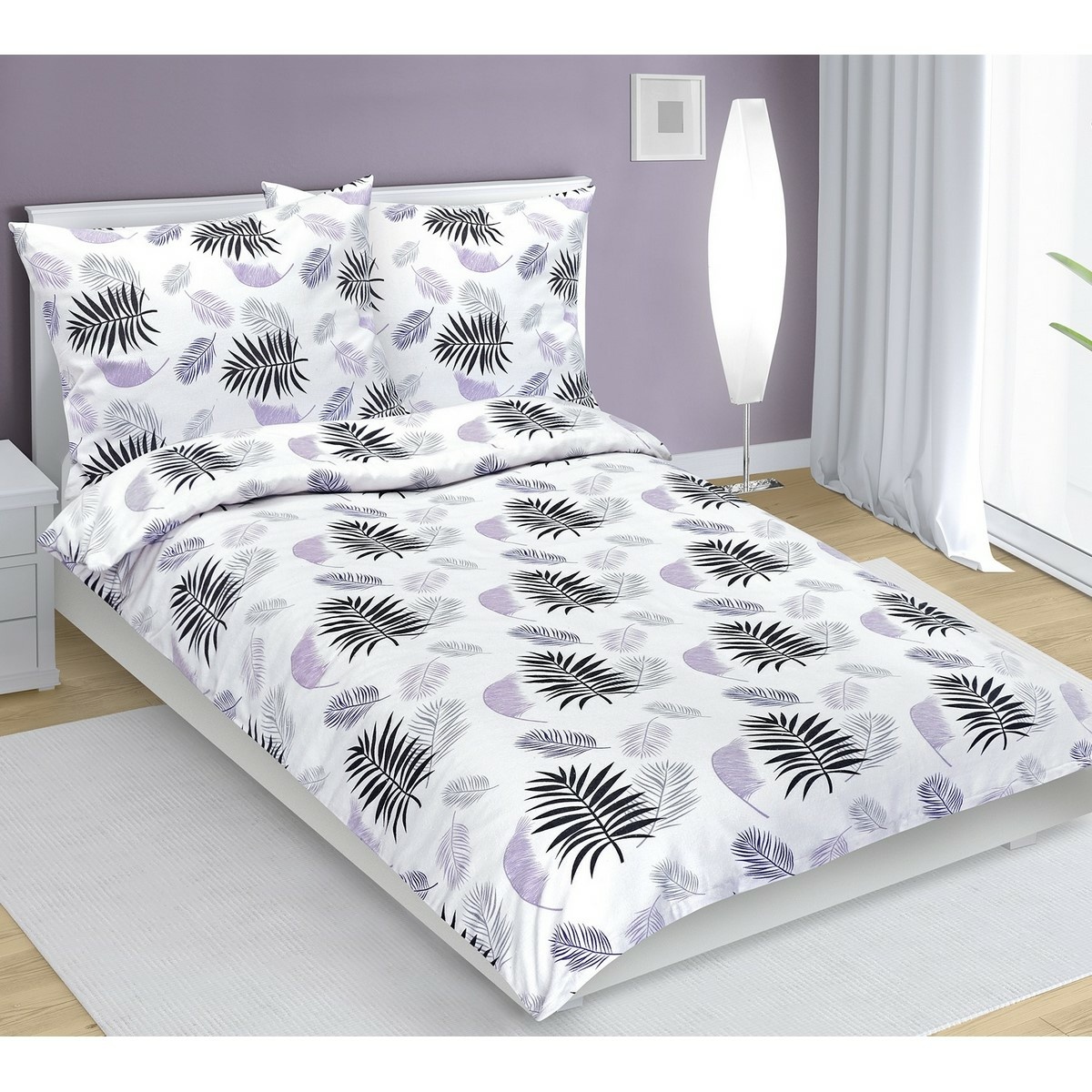 Bellatex Pehely flanel ágyneműhuzat lila, 140 x 200 cm, 70 x 90 cm, 140 x 200 cm, 70 x 90 cm