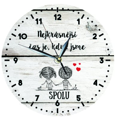 Bohemia Gifts Ceas din lemn - Pentru îndrăgostiți,24 cm