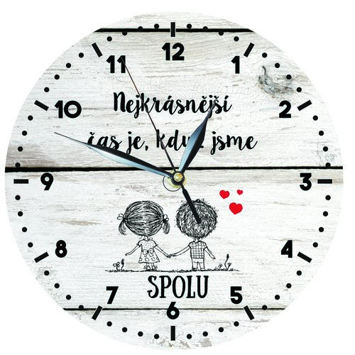 Bohemia Gifts Dřevěné hodiny - Pro zamilované, 24 cm