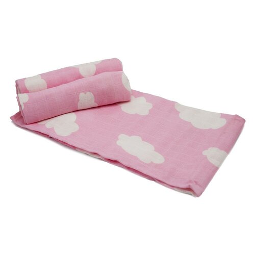 Baumwollwindeln Wolken rosa, 70 x 70 cm, 3er-Set