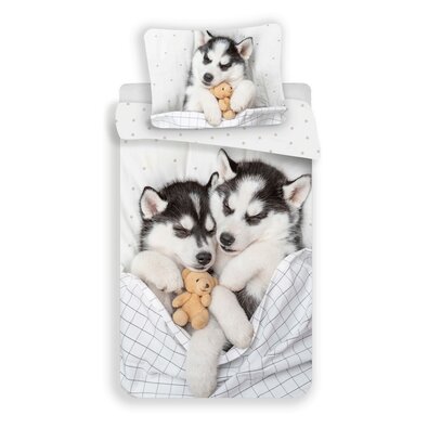 Lenjerie de pat pentru copii Husky, 140 x 200 cm, 70 x 90 cm