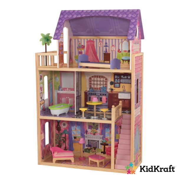 KidKraft Kayla Domeček pro panenky s příslušenstvím, 114 x 73 x 33,5 cm