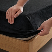 4Home Frottee-Bettlaken Ideal Schwarz, 160 x 200  cm