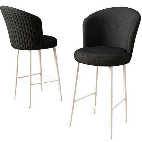 Set de scaune de bar Fora Black and White, 6 buc.