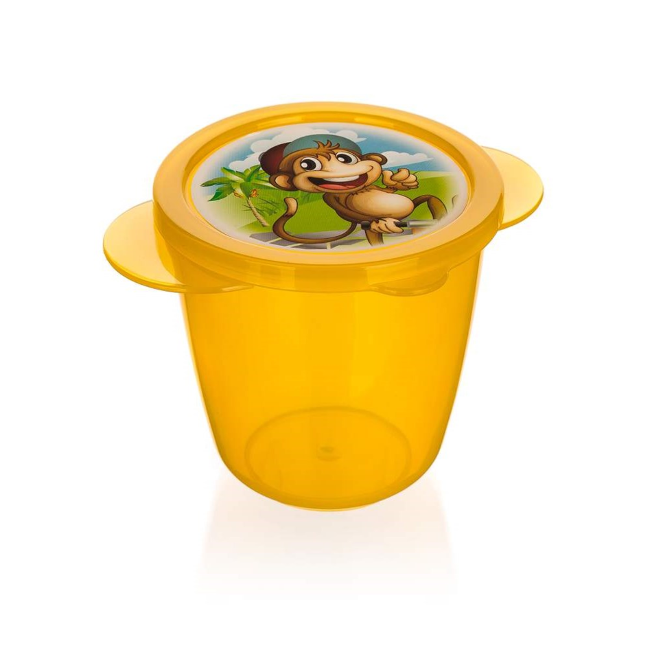Banquet Plastový hrnček s viečkom Monkey
