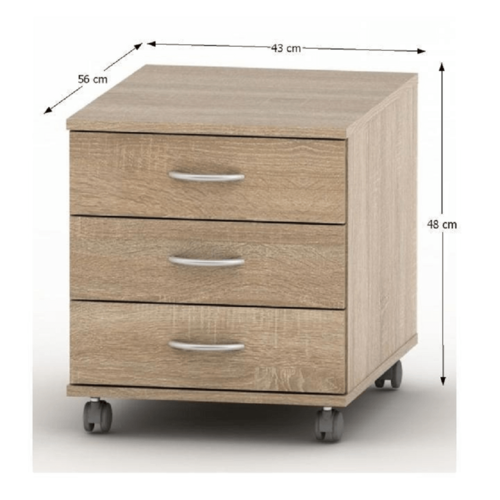 TEMPO ASISTENT 016 komoda na kolieskach, dubSonoma