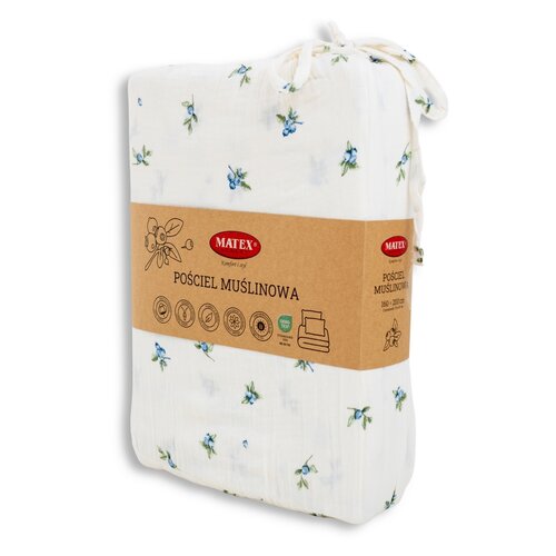 Matex Muslin posteljnina Blueberries, 140 x 200 cm, 70 x 90 cm