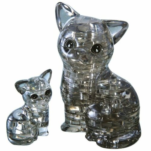 Levně HCM Kinzel 3D Crystal puzzle Kočka s koťátkem, 49 dílků