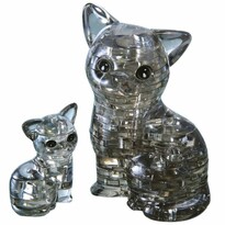 HCM Kinzel 3D Crystal puzzle Kot i kotek, 49elementów