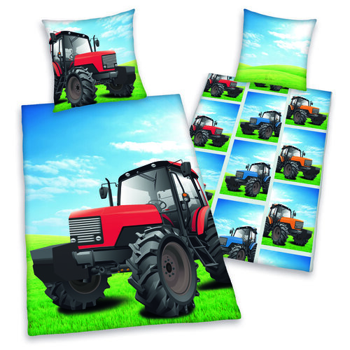 Bavlnené obliečky Traktor, 140 x 200 cm, 70 x 90 cm