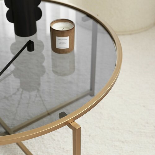 Couchtisch Sun Gold mit dunklem Glas