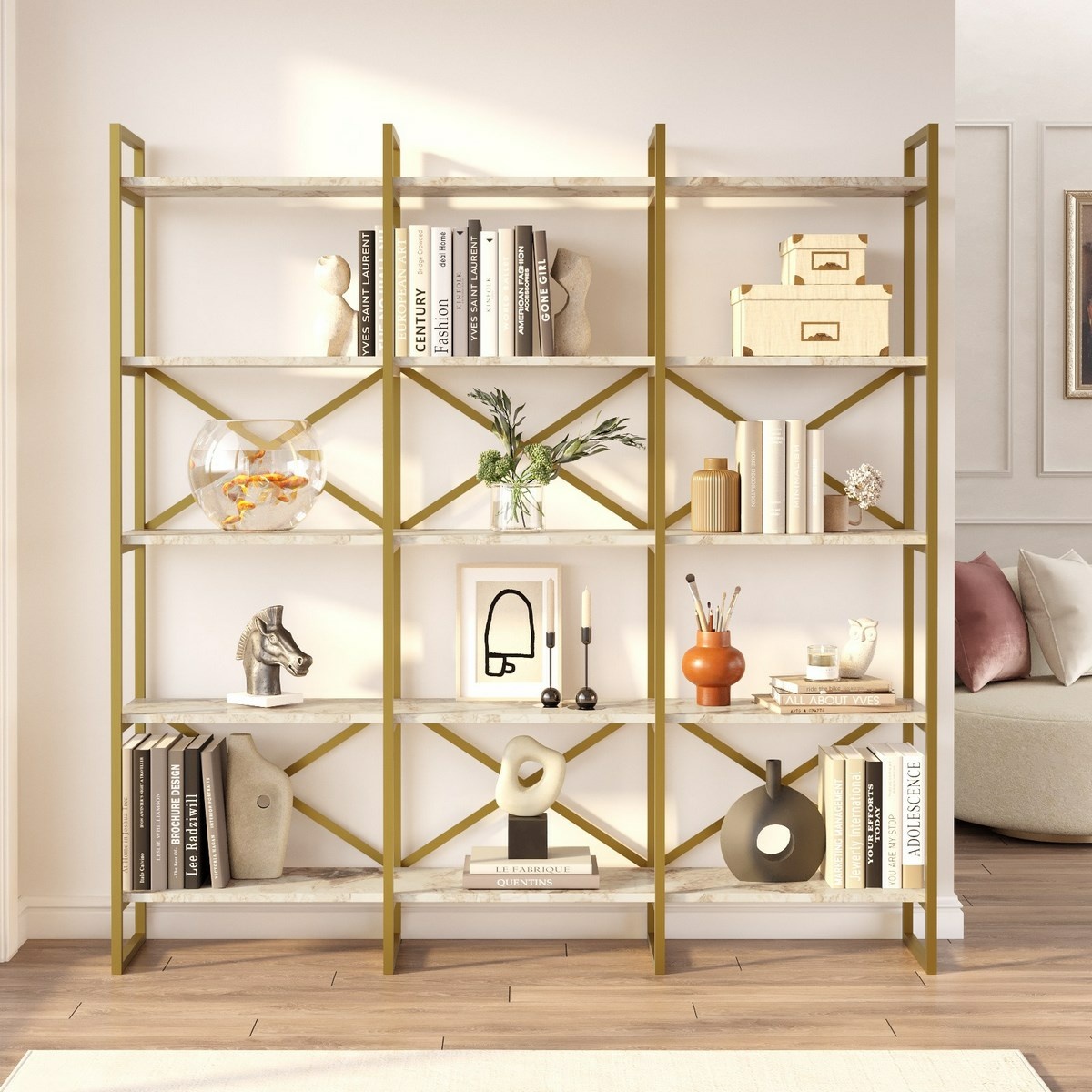 Regál Vento Triple Marble and Gold, L