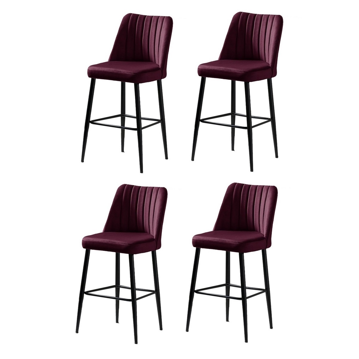 Súprava barových stoličiek Vento Claret Red, 4 ks