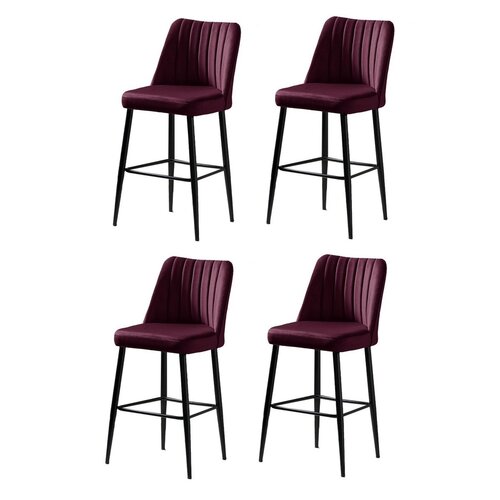 Sada barových židlí Vento Claret Red and Black, 4 ks