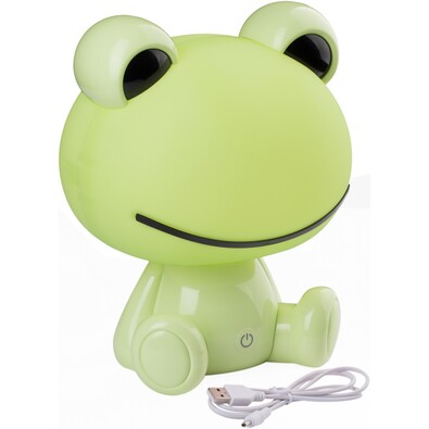 Detská nočná LED lampička žaba, zelená