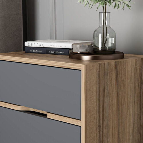 Noční stolek Elina Walnut Anthracite