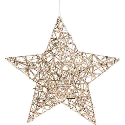 Vianočná svietiaca hviezda Champagne, 30 x 30 cm, 20 micro LED, na batérie