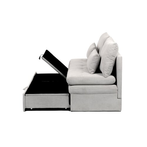 Rozkładana sofa trzyosobowa ASB-4740 BGE2,manżestrowa, beżowa