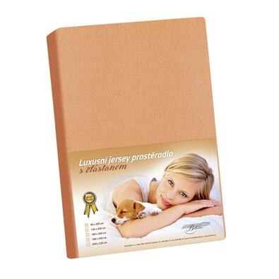 Jersey lepedő elasztánnal, lazac színű, 180 x 200 cm