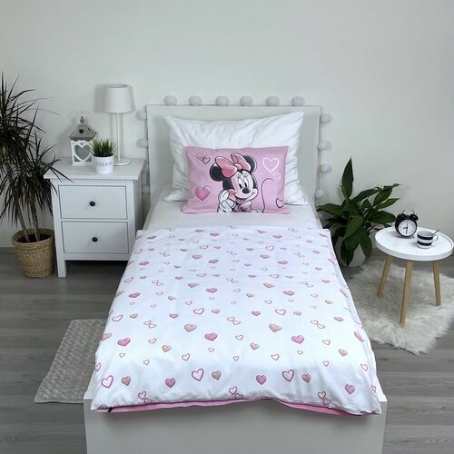 Jerry Fabrics Dětské bavlněné povlečení do postýlky Minnie Powder pink