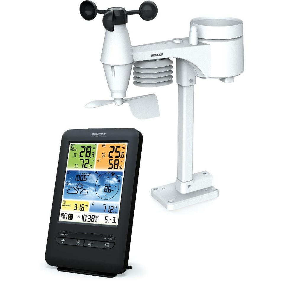 Sencor SWS 9898 WiFi meteostanice s bezdrátovým snímačem 5v1