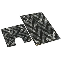 Bellatex Zestaw dywaników łazienkowych Mramor czarny 3D, 60 x 100 cm, 60 x 50 cm