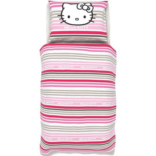 Matějovský Bavlnené obliečky Hello Kitty Stripe, 140 x 200 cm, 70 x 90 cm