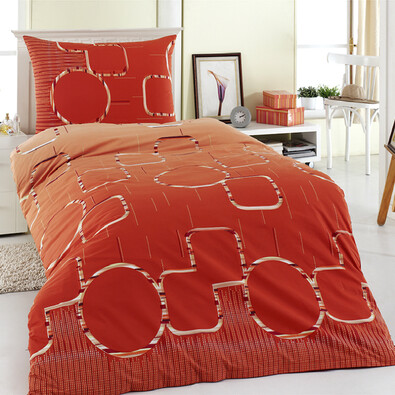 Bavlnené obliečky Myra oranžová, 220 x 200 cm, 2 ks 70 x 90 cm