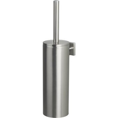 Spirella Szczotka WC ścienna z pojemnikiem Nyo 9,5 x 12,5 x 40 cm, szczotkowana stal nierdzewna